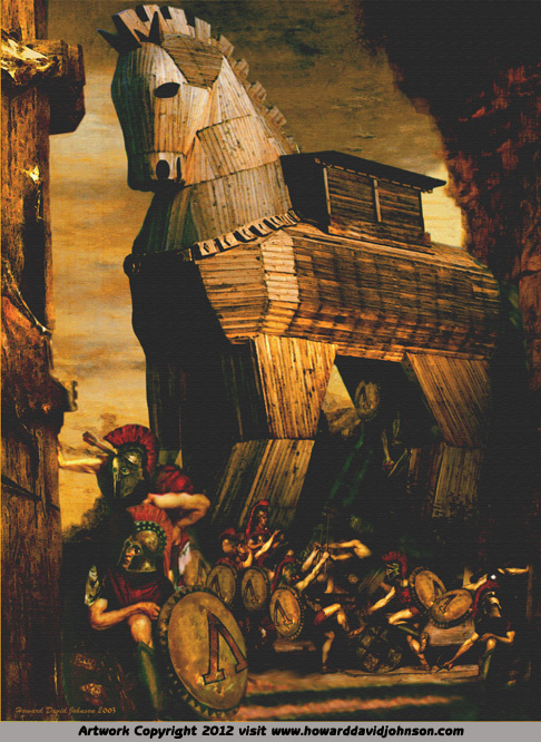 The trojan horse art painting Greel trojan war myth troy